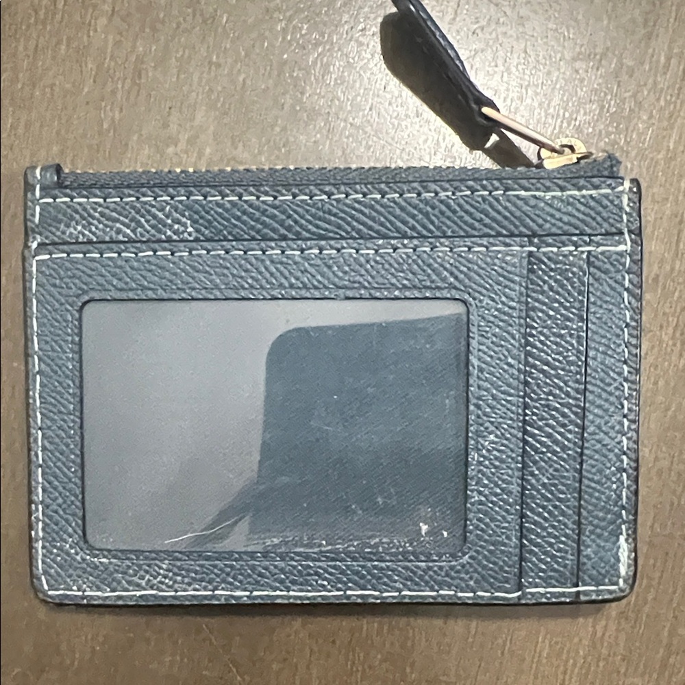 Coach Dark Blue Leather Card Holder - Picture 3 of 4